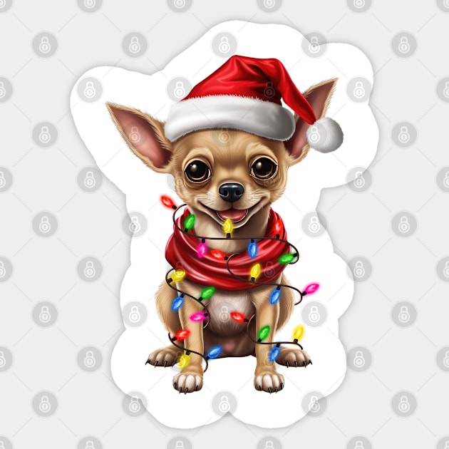 Christmas Chihuahua Sticker by Chromatic Fusion Studio